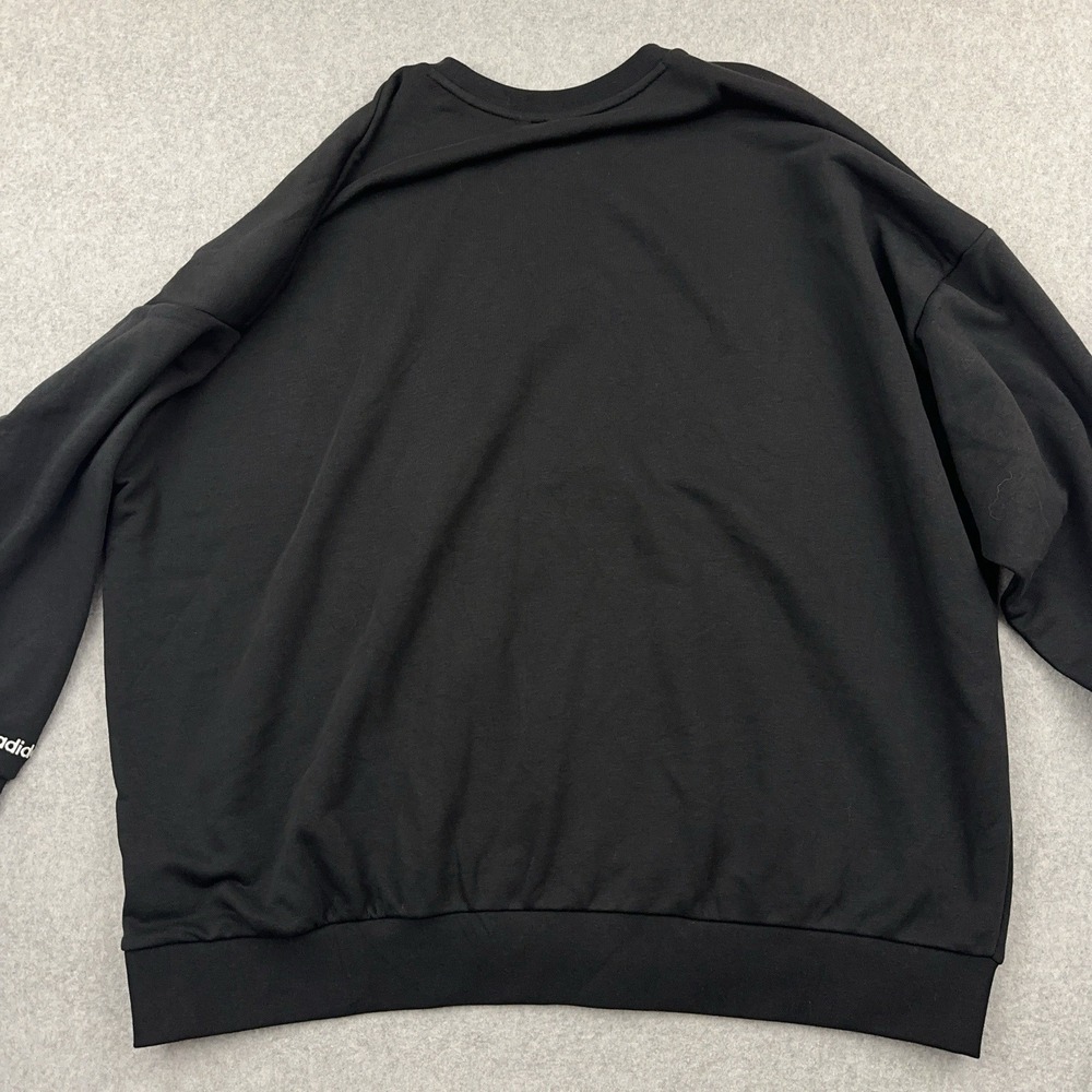 adidas Black Crewneck Sweatshirt with Multicolor Trefoil Motif - Picture 9 of 10